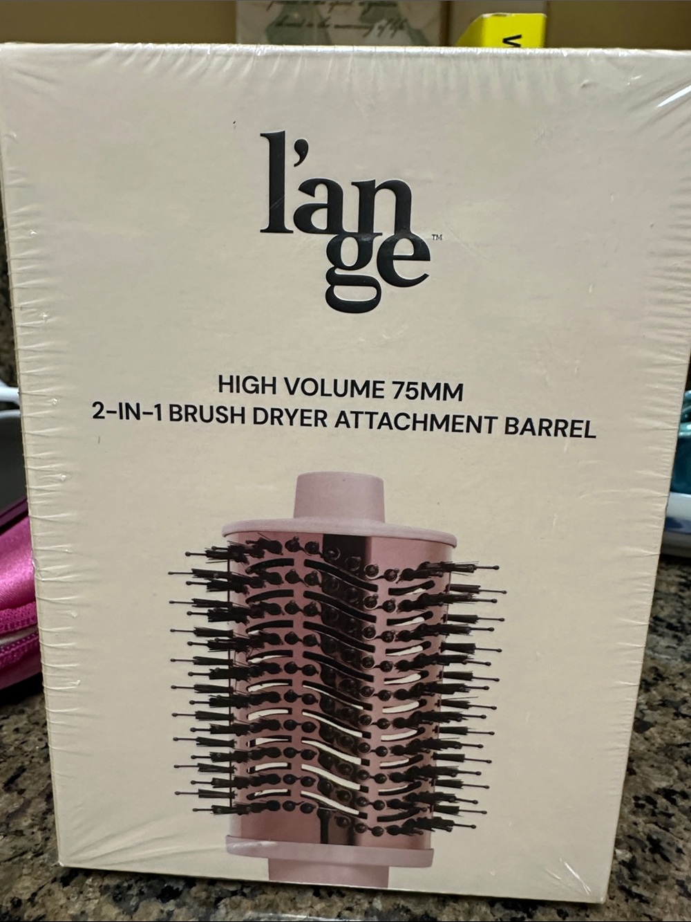 L'ange Pink and Black 2-in-1 Brush Dryer Attachment Barrel
